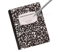 Composition Notebook - Abstract Marble Cover, 100 Sheets Secure Binding, Heavy Parchment No Smudges, Wide Ruled Interior Layout, Aesthetic Journal for Office of Class S