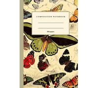 Composition Notebook: Adele H. Butterfly Composition Notebook, Cream Pages, Sage Green Lined, College Essentials, 120 Blank Lined Pages, Back to School (Vintage College Set)