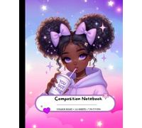 Composition Notebook: Anime Black Girl College-Ruled Paper Journal For Teen Girls, Kids, School And Students| Aesthetic Notebook| 7.5x9.25 inches