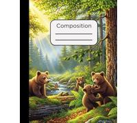 Composition Notebook: Baby Brown Grizzly Bear Cubs Design with 120 Pages, College Ruled, 7.5 x 9.5