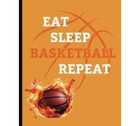 Composition notebook: Basketball, Bball, Orange and Black Aesthetic | College ruled, 7.5 x 9.25, 110 Pages | For kids, teens and adults