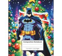 Composition Notebook Bat-man Christmas Premium Thick Paper Size 7.5x9.25 Inch, 110 Pages For School, Home, Business, Office
