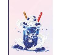 Composition Notebook: Blueberry Bubble Tea Aesthetic | Kawaii College Ruled Journal: School Supplies Gift | 110 pages | 7.5" x 9.25" Inches | Cute Boba Design for Students & Teens