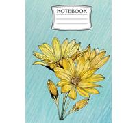 Composition notebook by Cubbyhole creations, Floral design, yellow flower art, 80 lined sheets for school, work, drawing and more!