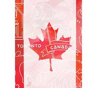 Composition Notebook: Canada Flag Theme College Ruled Lined Book (7.44 x 9.69)