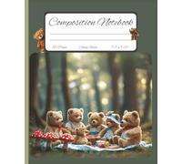 Composition Notebook College Lined: Notebook with Teddy Bears on a Picnic - Journal in Bokeh Woodland Design