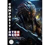 Composition Notebook College Ruled: 120 White Paper Pages Gray Lined 60 Sheets for School or College Student Teacher Class Office Work Journal ... Size 8.5 x 11 Inch Alien Predator Warrior 12.