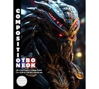 Composition Notebook College Ruled: 120 White Paper Pages Gray Lined 60 Sheets for School or College Student Teacher Class Office Work Journal ... 7.5 x 9.25 Inch Alien Predator Warrior 5.