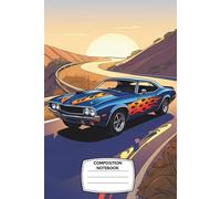 Composition Notebook: College Ruled, 6x9”, 120 Pages - Retro Muscle Car Cover with Classic Flames and Chrome Detail - Perfect for Car Lovers, Gearheads, or School Notes with Horsepower