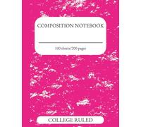 Composition Notebook, College Ruled, 7.5 x 9.75 in, 100 Sheets / 200 Pages, Pink Marble Cover, Durable Sewn Binding, School Journal for Students & Teachers: Part of the MarbleLine Series