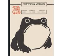 Composition Notebook College Ruled 7.50x9.25 inch (120 pages): Minimalist Frog Journal featuring Funny Sad Frog & Grumpy Toad Art | Vintage Japanese ... Book for School, College, or Daily Journaling