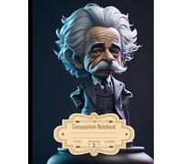 Composition Notebook College Ruled: Albert Einstein Portrait in Victorian Fashion, Symmetric Face, Caricature Style, Size 8.5x11 Inches, 120 Pages