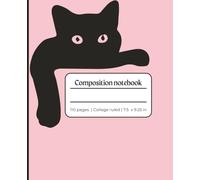 Composition Notebook College Ruled: Black Cat Illustration | Cute Journal For Girls, Teens, Women | College ruled lined