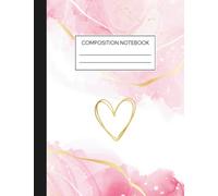 Composition Notebook - College Ruled: Blush Pink & Gold Watercolor Marble Journal | 7.5 x 9.75 Inches | 100 Pages | Notebook for School, Work, Journaling, Creative Writing, and Everyday Use