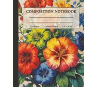 Composition Notebook College Ruled: College Ruled Notebook with Vintage Rainbow Flowers - Aesthetic & Stylish Notebook