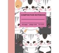 Composition Notebook College Ruled: Cute Kawaii Cats & Kittens | Aesthetic Back to School Journal for Girls, Teens & Cat Lovers