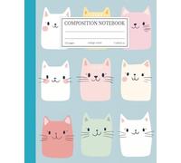 Composition Notebook College Ruled: Cute Pastel Cats Pattern | 7.5x9.25 in | 110 Pages | Sweet Kawaii Design Journal for School, College & Work