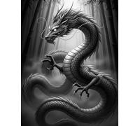 Composition Notebook College Ruled: Dragon in the Foggy Bamboo Forest 8.5 x 11 Inches