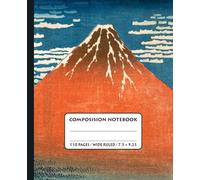 Composition Notebook College Ruled: Hokusai Red Fuji Japanese Mountain Art: Ukiyo-e Vintage Design | Aesthetic Journal For School, College, Office & Work