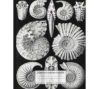 Composition Notebook | College Ruled Journal with Ammonites Illustration over Front and Back Cover | 7.5" x 9.25" 110 pages