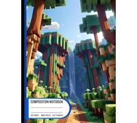Composition Notebook College Ruled: Jungle Illustration in Minecraft World, Ultra HD Graphics, Realistic 4K, Size 8.5x11 Inch, 120 Pages