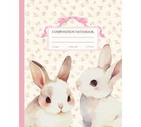 Composition Notebook College Ruled: Kawaii Bunny Journal | Pink Coquette Bow with Girly Floral Aesthetic for Girls, Teens & Women