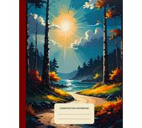 Composition Notebook College Ruled: Lake Path in the Forest - Graphic Novel illustration | Lined Paper Journal For School, College, Office, Work - 7.5" x 9.25" - 110 Pages