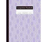 Composition Notebook College Ruled: Minimal Stylish Notebook with a Modern Lavender Rectangle Pattern, Ideal for journaling, school notes, planning, or professional writing