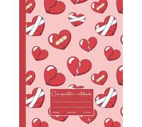 Composition notebook : college ruled notebook with beautiful broken heart design-Wide Lined 7.5" x 9.25 inch, 200 pages: perfect gift idea for students, office workers, art lovers