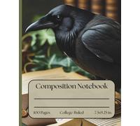 Composition Notebook: College-Ruled Notebook with Dark Academia Crow and Writing Desk Artwork - 100 Pages for Journaling, Creative Writing, or Study Notes