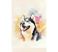 Composition Notebook: College Ruled Notebook with Stunning Siberian Husky Watercolor Illustration 6" x 9", 80 Pages, Cute Dog Lover Gift for School, Office, or Journaling