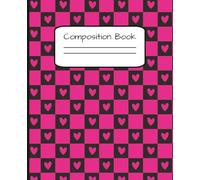 Composition Notebook College Ruled: Pink Checkered Hearts Retro Aesthetic | 7.5”x9.25,” 110 Sheets | Perfect for Students, Daily Journaling, Ideas, Creativity, and More | Great for Kids and Adults