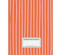Composition Notebook College Ruled: Preppy Coquette Aesthetic Stripes in Orange & Pink: Cute Cottagecore Vibe Journal for School, Work & Everyday Notes