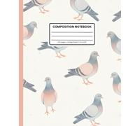 Composition Notebook College Ruled: Soft Blush & Grey City Bird Pattern: Aesthetic Pigeon Journal for School, Notes, or Creative Writing | Urban Wildlife Cute Pastel Design \