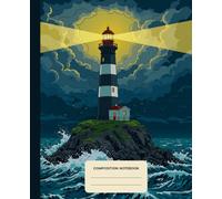 Composition Notebook College Ruled: Storm Lighthouse Island - Graphic Novel illustration | Lined Paper Journal For School, College, Office, Work - 7.5" x 9.25" - 110 Pages