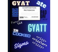 Composition Notebook College Ruled: Teen Slang Illustration | Expressionism | Trendy | For College, Work, School | College Ruled Lined