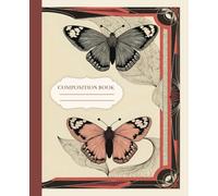 Composition Notebook - College Ruled | Vintage Retro Butterfly Notebook | Earth Tones | 7.5" x 9.75” | Nature | 100 Lined Pages: 100 Pages | Beautiful ... | Teens | Kids | Adults | Butterfly Insect