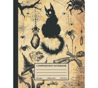 Composition Notebook College Ruled: Vintage Witchcraft Magic Halloween Illustration Preppy Aesthetic Notebook | College Ruled Lined Paper Journal Workbook For School, Office, And Work | Wide Lined