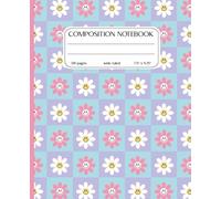 Composition Notebook: Cute Colorful Coquette Daisies and Smiles | 7.5" x 9.25” Wide Ruled Girly Girl Smiley Fun Aesthetic Journal with 120 Pages | Preppy Collection