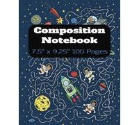Composition Notebook: Cute Cosmic Cats Cover Design for Kids | 100 pages, 7.5" X 9.25"