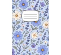 Composition Notebook: Cute Dusty Blue Floral Composition Book for Girls, Teens, and Women, 6x9 Inch Lined Journal, 110 Pages, Shiny Glossy Cover ... for School, College, and Daily Writing