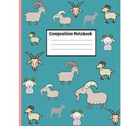 Composition Notebook: Cute Goat Journal - Wide Ruled Notebook - Kids Lined School Journal For Animal Lovers - 110 Pages - 7.5 x 9.25" - (Wide Ruled School Composition Books)