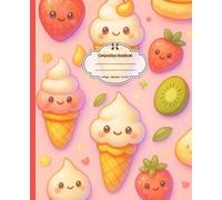 Composition Notebook: Cute Kawaii Ice Cream, Wide Ruled, 7.5 x 9.25 inches, 100 Pages For Teens, Students, Ice Cream Lovers, and Notes ( Notebook )