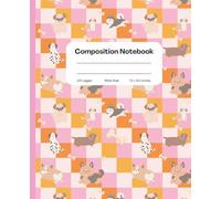 Composition notebook: Cute Pink, brown, orange, and white dogs with Bones | Wide Ruled | 7.5 x 9.25, 120 Pages, For kids, teens, and adults