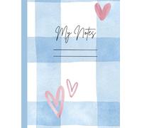Composition Notebook: Cute Plaid and Hearts Notebook for Kids, Teenagers, and College Students; 100 pages, 8.25 x 11"