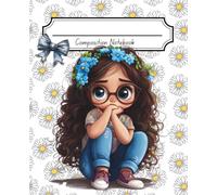 Composition Notebook: Cute Preppy Girl Design, Wide-Ruled Lined Pages with Numbered Pages, Index Page, Elegant & Aesthetic Journal for Woman, Teen ... to School, College, University, Work, Office.