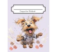 Composition Notebook: Cute Puppy Dog Design, Wide-Ruled Lined Numbered Pages, Index Page, Elegant & Aesthetic Journal for Woman and Men, Teens, Girls ... to School, College, University, Work, Office.