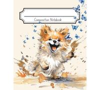 Composition Notebook: Cute Puppy Dog Design, Wide-Ruled Lined Numbered Pages, Index Page, Elegant & Aesthetic Journal for Woman and Men, Teens, Girls ... to School, College, University, Work, Office.