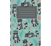 Composition Notebook: Cute Raccoon Pattern: College Ruled Notebook | Kawaii Forest Aesthetic Lined Journal for Kids & Teens & Adults