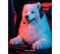 Composition Notebook: Cute Samoyed Gamer, 120 College Ruled Pages, 7.5 x 9.25 in, Neon Dog Aesthetic Gaming Journal: Cool School Supplies for Kids, ... Aesthetic Notebook for Writing and Notes